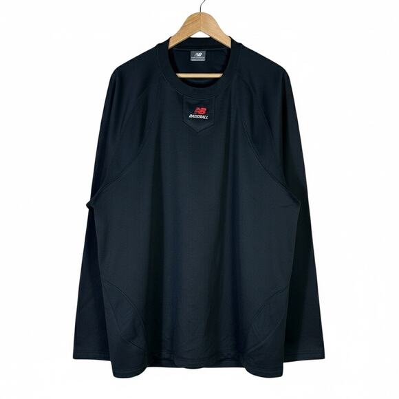 New Balance Pullover Training Top Mens 2XL Black Long Sleeve Baseball Athletic - Picture 1 of 3